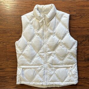 Gap White Quilted Puffer Vest Size Small